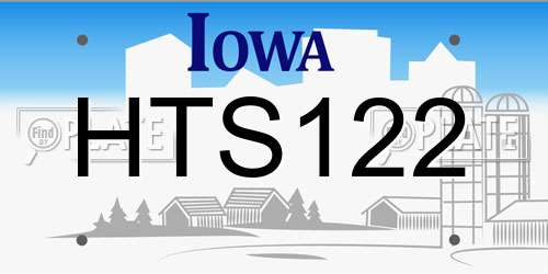 HTS122 Iowa License Plate