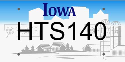 HTS140 Iowa License Plate
