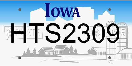 HTS2309 Iowa License Plate
