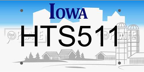 HTS511 Iowa License Plate