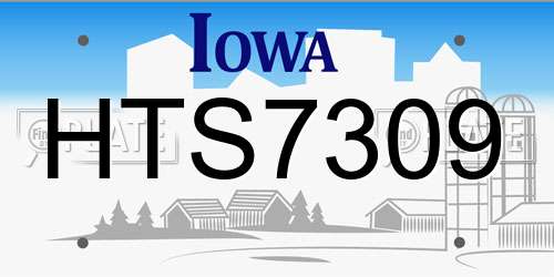 HTS7309 Iowa License Plate