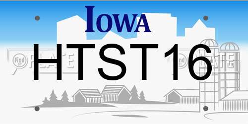 HTST16 Iowa License Plate