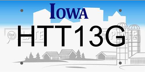 HTT13G Iowa License Plate