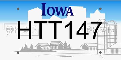 HTT147 Iowa License Plate