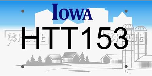 HTT153 Iowa License Plate