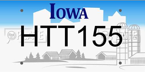 HTT155 Iowa License Plate