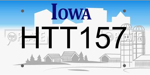 HTT157 Iowa License Plate