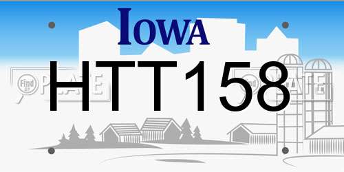 HTT158 Iowa License Plate