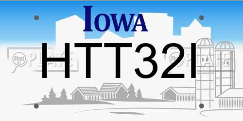 HTT32I Iowa License Plate