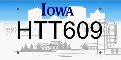 HTT609 Iowa License Plate