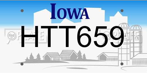 HTT659 Iowa License Plate