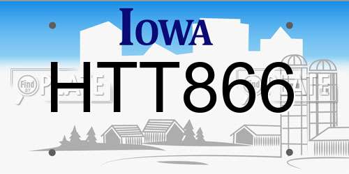 HTT866 Iowa License Plate