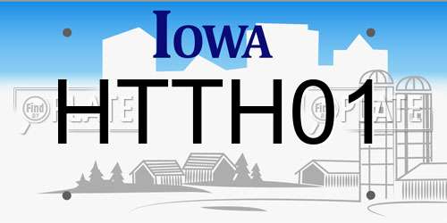 HTTH01 Iowa License Plate