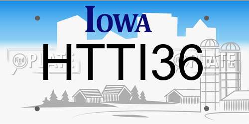HTTI36 Iowa License Plate