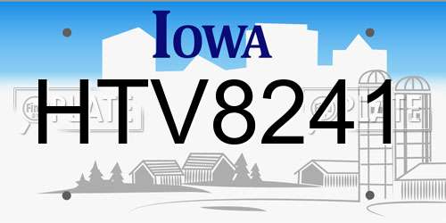 HTV8241 Iowa License Plate