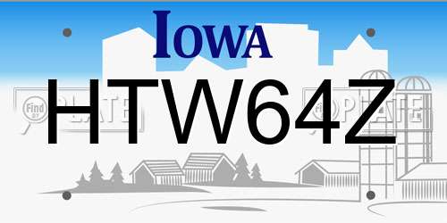 HTW64Z Iowa License Plate