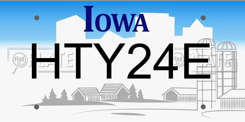 HTY24E Iowa License Plate