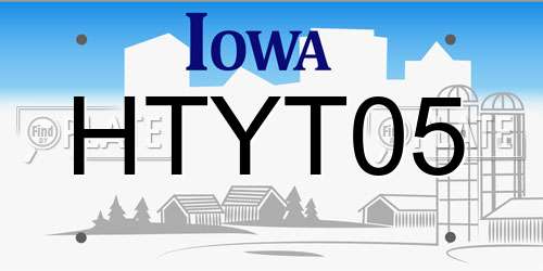 HTYT05 Iowa License Plate