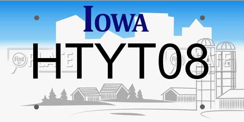 HTYT08 Iowa License Plate