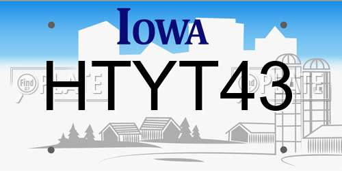 HTYT43 Iowa License Plate