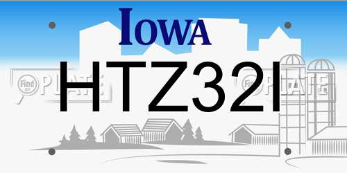 HTZ32I Iowa License Plate