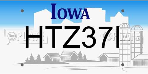 HTZ37I Iowa License Plate