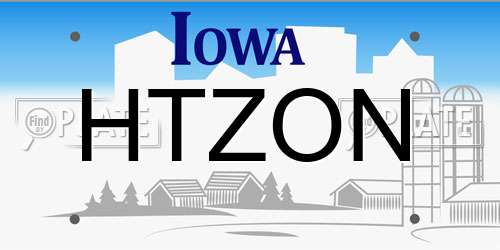 HTZON Iowa License Plate