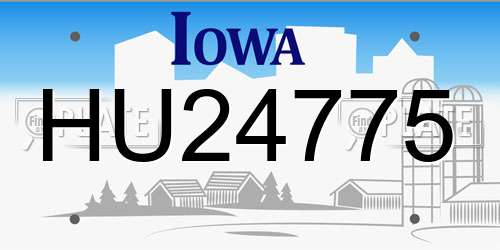 HU24775 Iowa License Plate