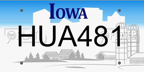 HUA481 Iowa License Plate