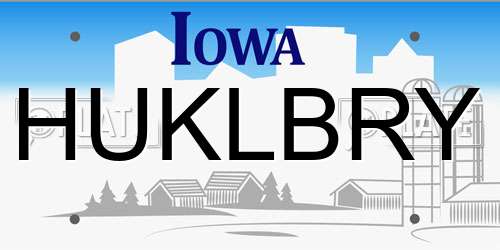 HUKLBRY Iowa License Plate