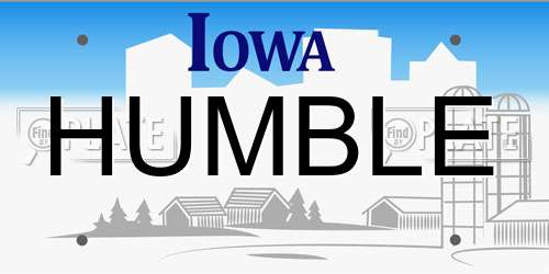 HUMBLE Iowa License Plate