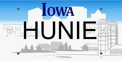 HUNIE Iowa License Plate