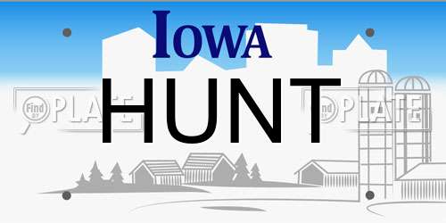 HUNT Iowa License Plate