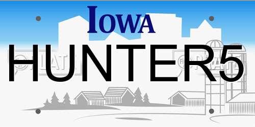 HUNTER5 Iowa License Plate