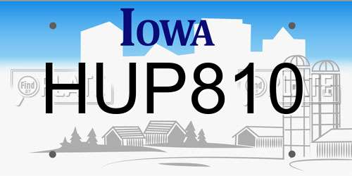 HUP810 Iowa License Plate