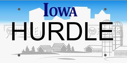 HURDLE Iowa License Plate