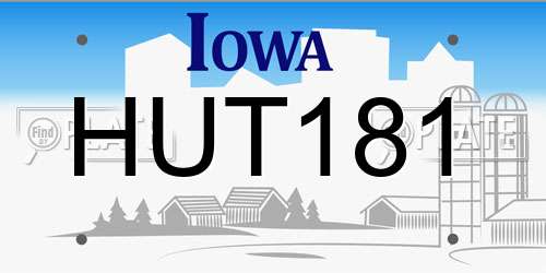 HUT181 Iowa License Plate