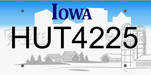 HUT4225 Iowa License Plate