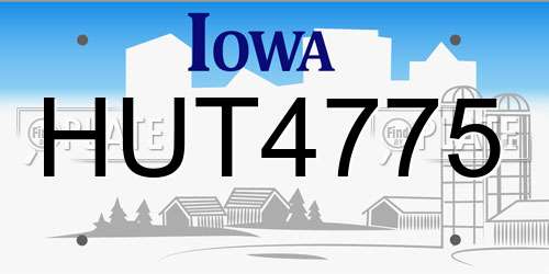 HUT4775 Iowa License Plate