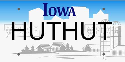 HUTHUT Iowa License Plate