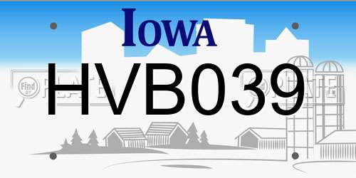 HVB039 Iowa License Plate
