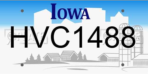 HVC1488 Iowa License Plate