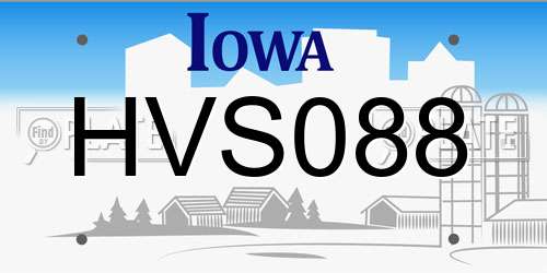 HVS088 Iowa License Plate