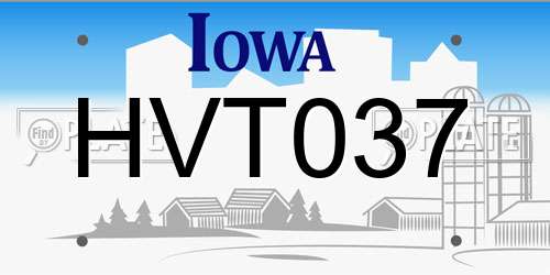 HVT037 Iowa License Plate