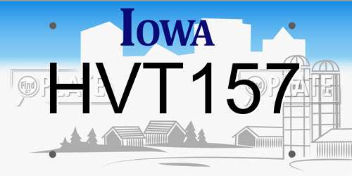 HVT157 Iowa License Plate