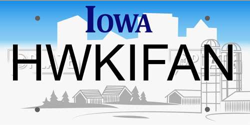 HWKIFAN Iowa License Plate