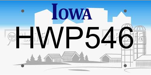 HWP546 Iowa License Plate