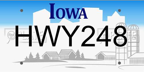 HWY248 Iowa License Plate