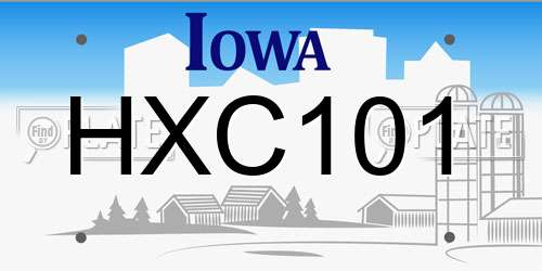 HXC101 Iowa License Plate