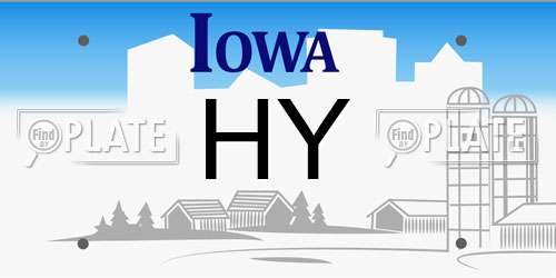 HY Iowa License Plate